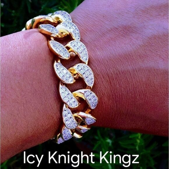 8inch x 20mm Bi-Color  Miami Cuban Bracelet - Picture 1 of 13